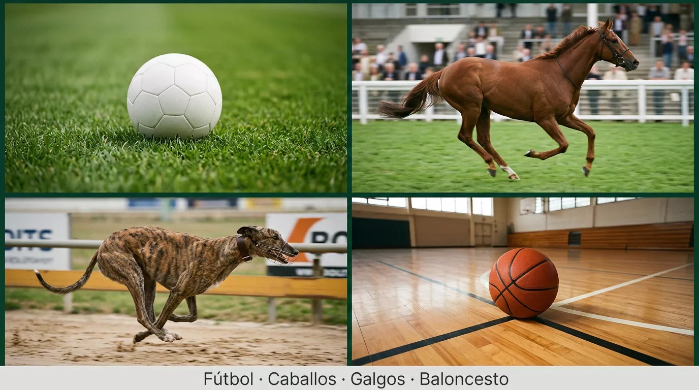 Disciplinas de deportes virtuales: fútbol, caballos, galgos y baloncesto