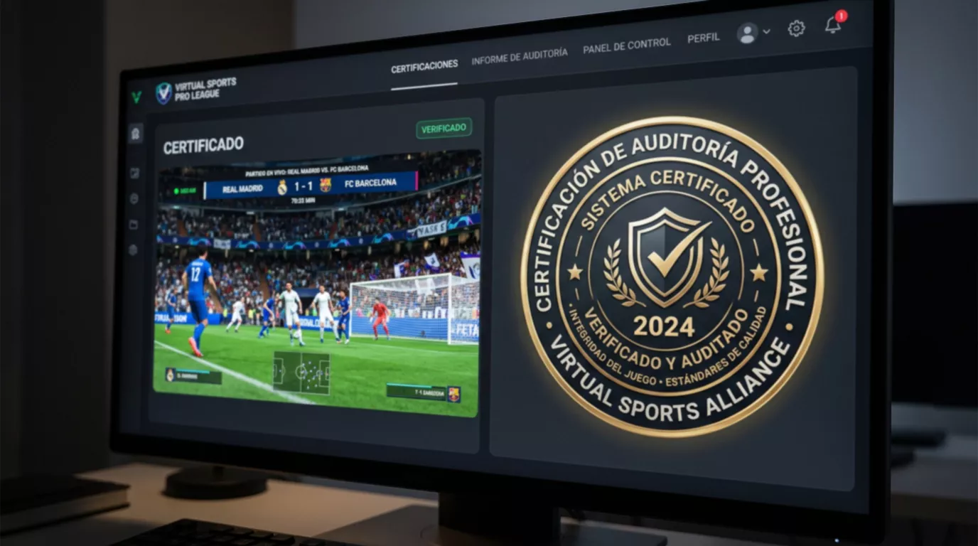 Sello de certificación eCOGRA aplicado al RNG de un proveedor de deportes virtuales regulado