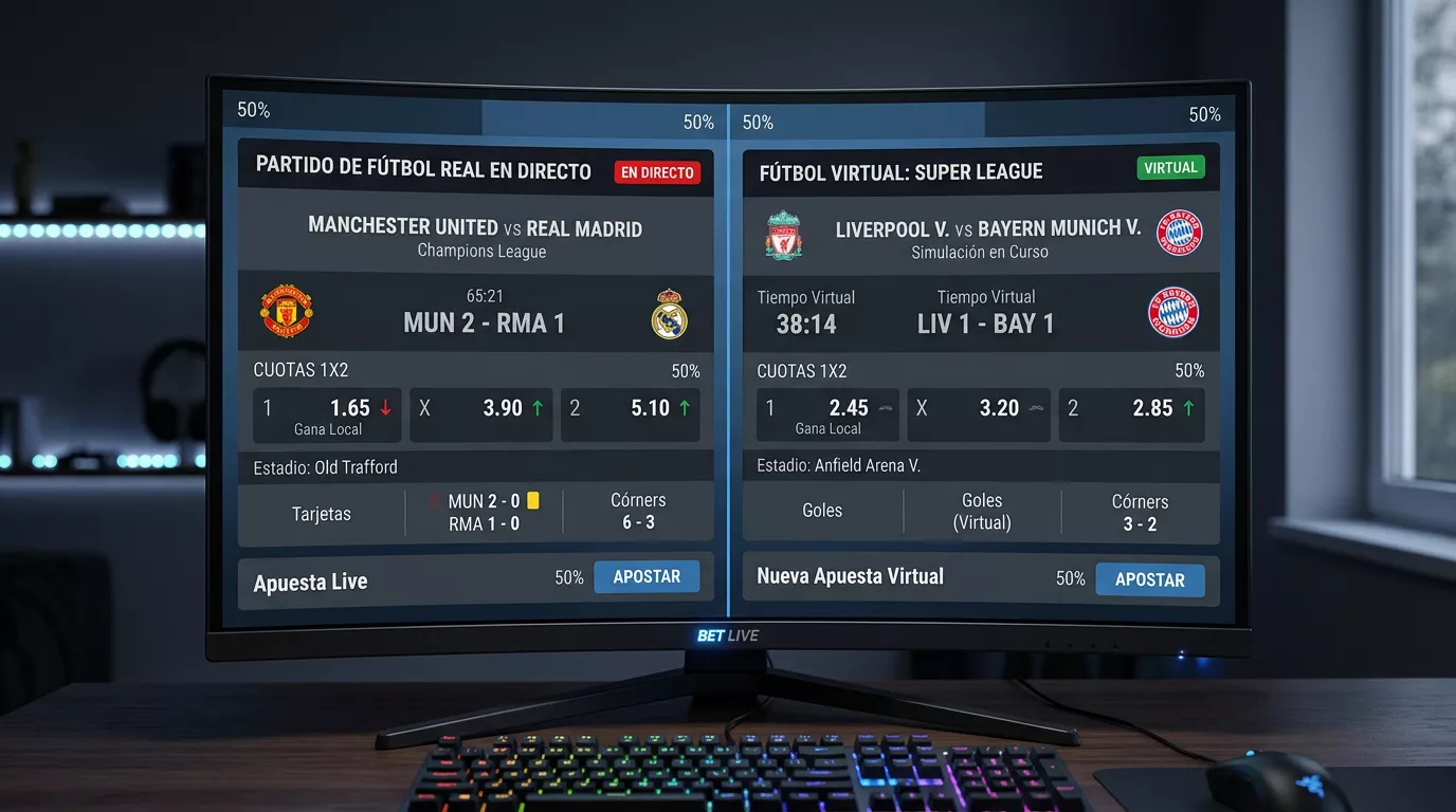 Comparativa de overround entre un partido de fútbol virtual y un partido real sobre el mismo mercado 1X2